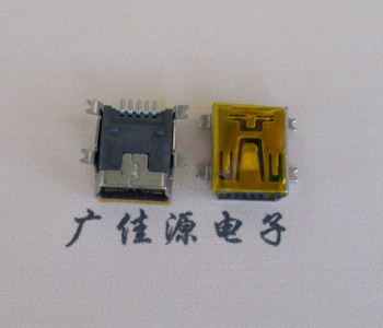 沙溪镇MINI USB 5P 接口 母座 全贴带麦拉 高9.6带0.9柱子