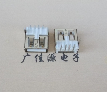 沙溪镇 USB2.0 AF 90度 直插脚 无后盖 平口铜壳