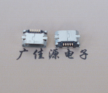 沙溪镇Micro USB平口全贴板 鱼叉脚5.0长带定位柱加焊盘