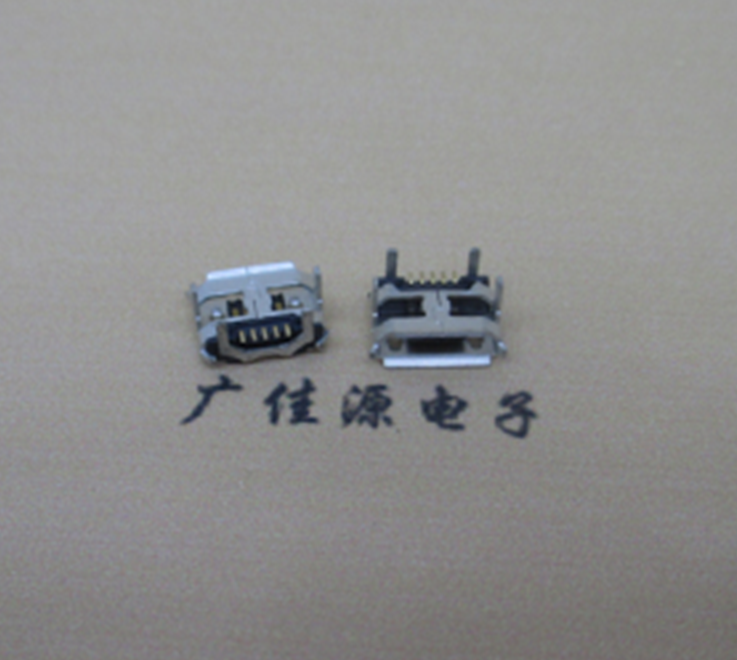 沙溪镇Micro usb5p母座 B型口 加长2.0mm牛角 焊接图解