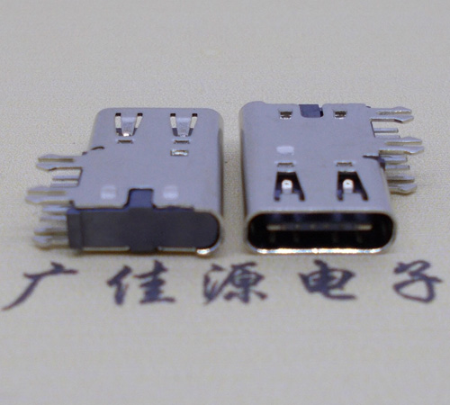 沙溪镇侧插USB3.1接头座子.90度type-c母座.6p侧插连接器