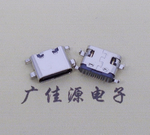 沙溪镇type c16p沉板母座破板0.8mm/1.0mm/1.2mm/1.6mm四脚插板端子SMT总体长度L=6.5mm