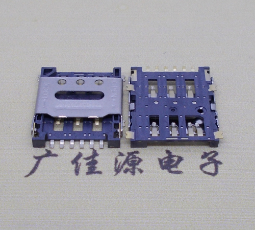 沙溪镇掀盖手机卡座nano sim 1.5h 6pin超薄双用插卡贴片式