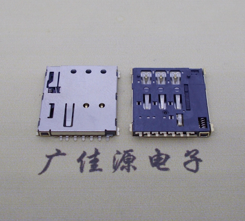 沙溪镇NANO SIM 自弹式卡座 1.37H 带CD测试7Pin 手机卡座连接器